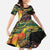 Papua New Guinea and Australia Together Family Matching Off The Shoulder Long Sleeve Dress and Hawaiian Shirt Bird of Paradise and Kangaroo Melanesian Aboriginal Motifs - Polynesian Pride