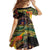 Papua New Guinea and Australia Together Family Matching Off The Shoulder Long Sleeve Dress and Hawaiian Shirt Bird of Paradise and Kangaroo Melanesian Aboriginal Motifs - Polynesian Pride