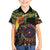 Papua New Guinea and Australia Together Family Matching Off The Shoulder Long Sleeve Dress and Hawaiian Shirt Bird of Paradise and Kangaroo Melanesian Aboriginal Motifs - Polynesian Pride