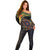 Papua New Guinea and Australia Together Off Shoulder Sweater Bird of Paradise and Kangaroo Melanesian Aboriginal Motifs - Polynesian Pride