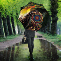 Papua New Guinea and Australia Together Umbrella Bird of Paradise and Kangaroo Melanesian Aboriginal Motifs - Polynesian Pride