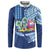Hawaiian Mele Kalikimaka Button Sweatshirt Funny Santa on Whale Island with Kakau Tattoos - Polynesian Pride