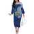 Hawaiian Mele Kalikimaka Family Matching Off The Shoulder Long Sleeve Dress and Hawaiian Shirt Funny Santa on Whale Island with Kakau Tattoos - Polynesian Pride