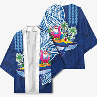 Hawaiian Mele Kalikimaka Kimono Funny Santa on Whale Island with Kakau Tattoos - Polynesian Pride