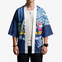 Hawaiian Mele Kalikimaka Kimono Funny Santa on Whale Island with Kakau Tattoos - Polynesian Pride