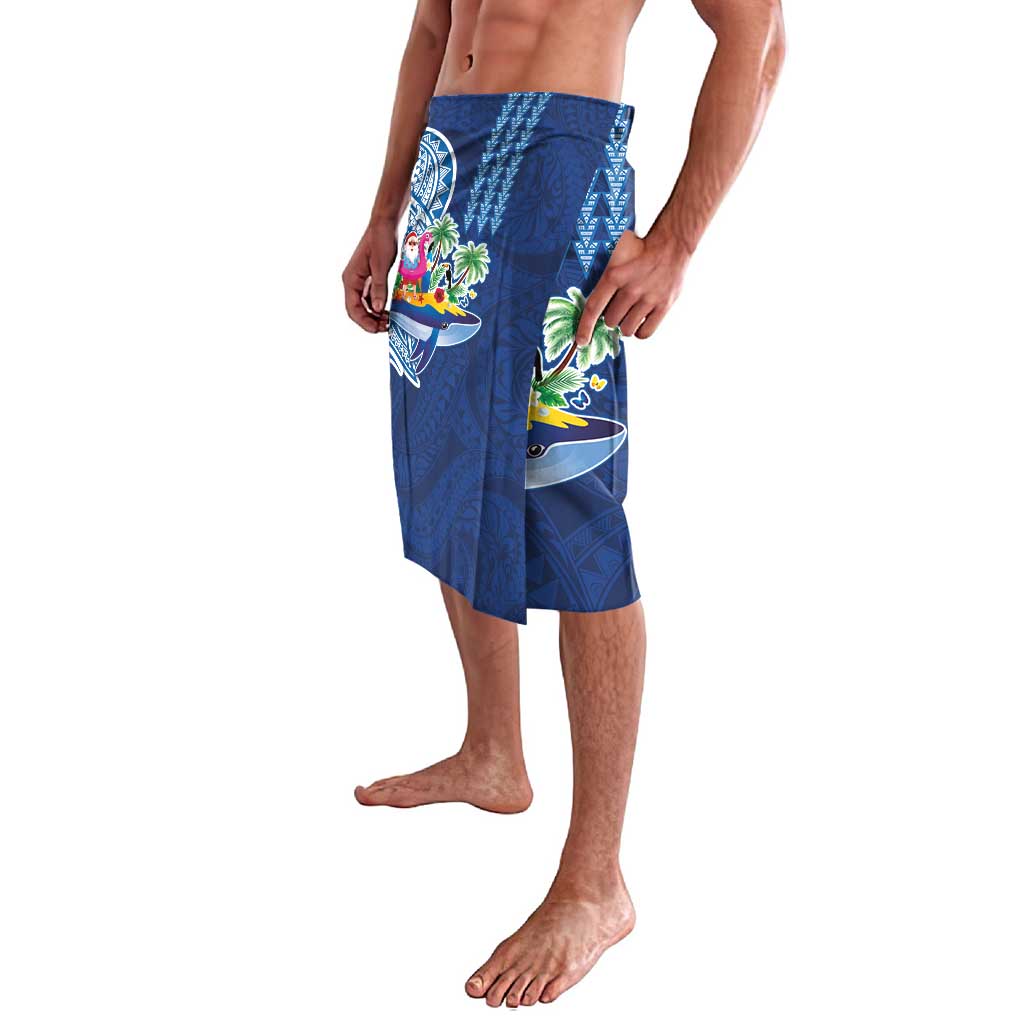 Hawaiian Mele Kalikimaka Lavalava Funny Santa on Whale Island with Kakau Tattoos - Polynesian Pride