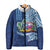 Hawaiian Mele Kalikimaka Padded Jacket Funny Santa on Whale Island with Kakau Tattoos - Polynesian Pride