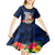Guam Christmas Kid Short Sleeve Dress Santa Gift Latte Stone and Sea Turle Mix Hibiscus Chamorro Blue Style LT03