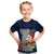 Guam Christmas Kid T Shirt Santa Gift Latte Stone and Sea Turle Mix Hibiscus Chamorro Blue Style LT03