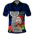 Guam Christmas Polo Shirt Santa Gift Latte Stone and Sea Turle Mix Hibiscus Chamorro Blue Style LT03