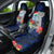 Custom Guam Christmas Car Seat Cover Santa Gift Latte Stone and Sea Turle Mix Hibiscus Chamorro Blue Style LT03