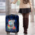 Custom Guam Christmas Luggage Cover Santa Gift Latte Stone and Sea Turle Mix Hibiscus Chamorro Blue Style LT03