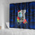 Custom Guam Christmas Shower Curtain Santa Gift Latte Stone and Sea Turle Mix Hibiscus Chamorro Blue Style LT03