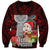 Guam Christmas Sweatshirt Santa Gift Latte Stone and Sea Turle Mix Hibiscus Chamorro Red Style LT03