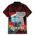 Custom Guam Christmas Family Matching Mermaid Dress and Hawaiian Shirt Santa Gift Latte Stone and Sea Turle Mix Hibiscus Chamorro Red Style LT03