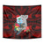 Custom Guam Christmas Tapestry Santa Gift Latte Stone and Sea Turle Mix Hibiscus Chamorro Red Style LT03