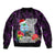 Guam Christmas Bomber Jacket Santa Gift Latte Stone and Sea Turle Mix Hibiscus Chamorro Pink Style LT03