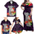 Guam Christmas Family Matching Off Shoulder Maxi Dress and Hawaiian Shirt Santa Gift Latte Stone and Sea Turle Mix Hibiscus Chamorro Pink Style LT03