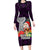 Guam Christmas Long Sleeve Bodycon Dress Santa Gift Latte Stone and Sea Turle Mix Hibiscus Chamorro Pink Style LT03