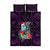 Guam Christmas Quilt Bed Set Santa Gift Latte Stone and Sea Turle Mix Hibiscus Chamorro Pink Style LT03