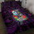 Guam Christmas Quilt Bed Set Santa Gift Latte Stone and Sea Turle Mix Hibiscus Chamorro Pink Style LT03