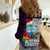 Guam Christmas Women Casual Shirt Santa Gift Latte Stone and Sea Turle Mix Hibiscus Chamorro Pink Style LT03