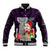 Custom Guam Christmas Baseball Jacket Santa Gift Latte Stone and Sea Turle Mix Hibiscus Chamorro Pink Style LT03