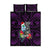 Custom Guam Christmas Quilt Bed Set Santa Gift Latte Stone and Sea Turle Mix Hibiscus Chamorro Pink Style LT03