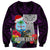 Custom Guam Christmas Sweatshirt Santa Gift Latte Stone and Sea Turle Mix Hibiscus Chamorro Pink Style LT03