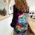 Custom Guam Christmas Women Casual Shirt Santa Gift Latte Stone and Sea Turle Mix Hibiscus Chamorro Pink Style LT03