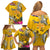 Niue Waitangi Family Matching Off Shoulder Short Dress and Hawaiian Shirt Tropical Flower Tapa Pattern LT03 - Polynesian Pride