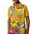 Niue Waitangi Kid Polo Shirt Tropical Flower Tapa Pattern LT03 Kid Yellow - Polynesian Pride