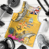 Niue Waitangi Men Tank Top Tropical Flower Tapa Pattern LT03 - Polynesian Pride