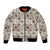 Tukenny Pattern Fijian War Clubs Bomber Jacket LT03 Unisex Beige - Polynesian Pride