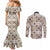 Tukenny Pattern Fijian War Clubs Couples Matching Mermaid Dress and Long Sleeve Button Shirt LT03 - Polynesian Pride