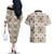 Tukenny Pattern Fijian War Clubs Couples Matching Off The Shoulder Long Sleeve Dress and Hawaiian Shirt LT03 - Polynesian Pride