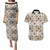 Tukenny Pattern Fijian War Clubs Couples Matching Puletasi and Hawaiian Shirt LT03 Beige - Polynesian Pride