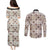 Tukenny Pattern Fijian War Clubs Couples Matching Puletasi and Long Sleeve Button Shirt LT03 - Polynesian Pride