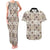 Tukenny Pattern Fijian War Clubs Couples Matching Tank Maxi Dress and Hawaiian Shirt LT03 Beige - Polynesian Pride