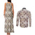 Tukenny Pattern Fijian War Clubs Couples Matching Tank Maxi Dress and Long Sleeve Button Shirt LT03 - Polynesian Pride