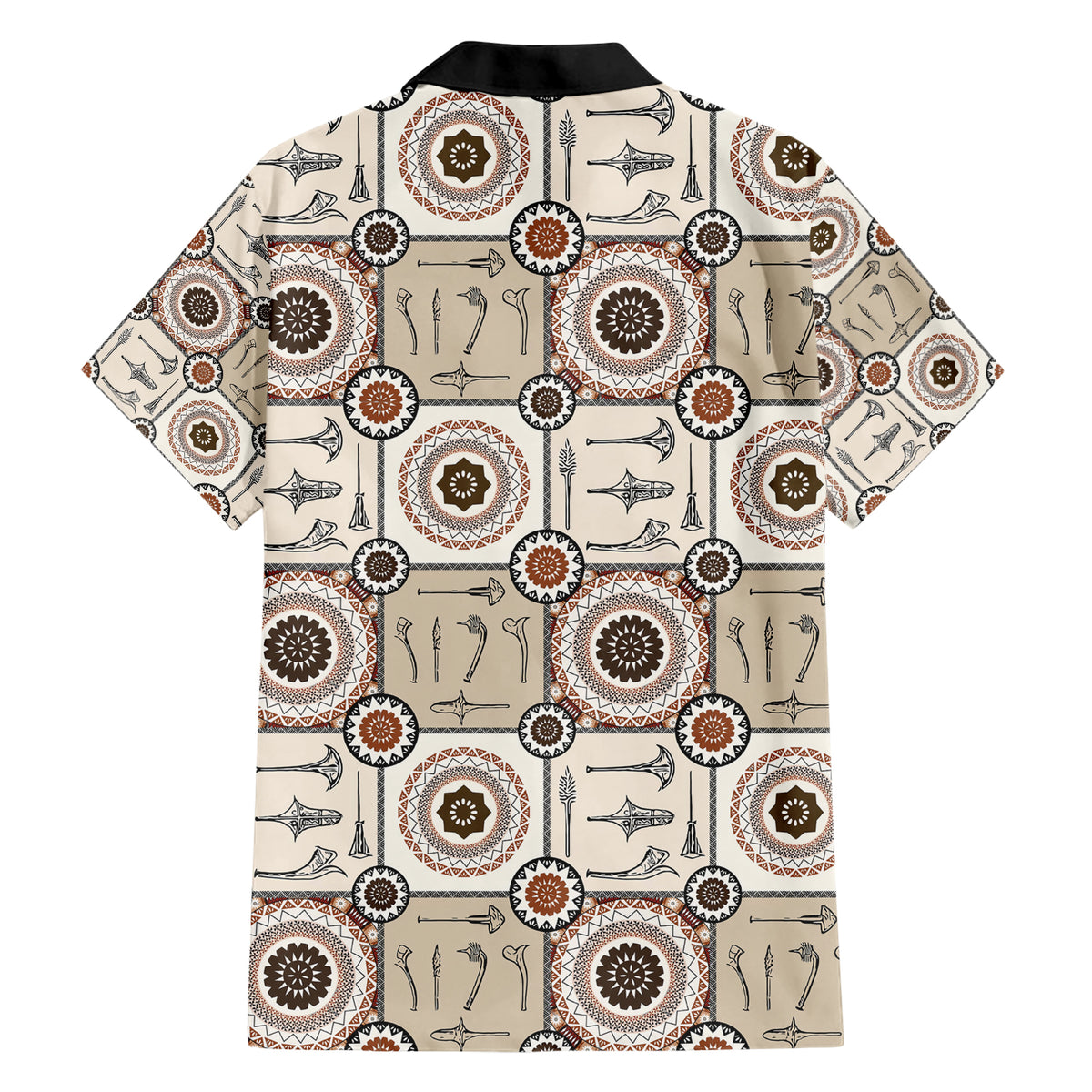 Tukenny Pattern Fijian War Clubs Family Matching Short Sleeve Bodycon Dress and Hawaiian Shirt LT03 - Polynesian Pride