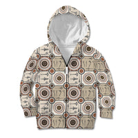 Tukenny Pattern Fijian War Clubs Kid Hoodie LT03 Zip Hoodie Beige - Polynesian Pride