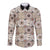 Tukenny Pattern Fijian War Clubs Long Sleeve Button Shirt LT03 Unisex Beige - Polynesian Pride