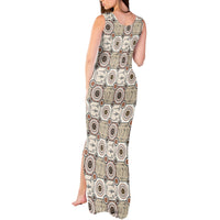 Tukenny Pattern Fijian War Clubs Tank Maxi Dress LT03 - Polynesian Pride