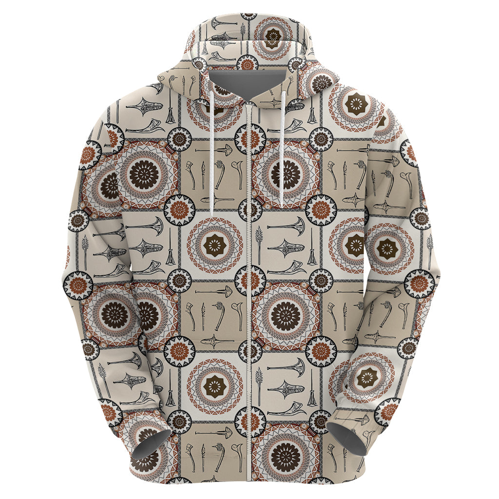 Tukenny Pattern Fijian War Clubs Zip Hoodie LT03 - Polynesian Pride