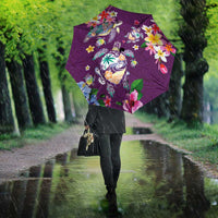 Hawaiian Turtles and Tropical Plants Umbrella Purple Watercolor LT03 - Polynesian Pride