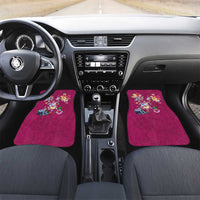 Hawaiian Turtles and Tropical Plants Car Mats Pink Watercolor