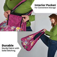 Hawaiian Turtles and Tropical Plants Grocery Bag Pink Watercolor