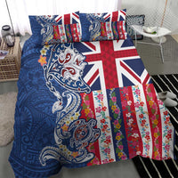 Hawaiian Manta Ray and Turtle Tribal Tattoo Bedding Set With Hawaii Flag and Flowers LT03 - Polynesian Pride