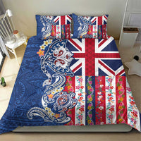 Hawaiian Manta Ray and Turtle Tribal Tattoo Bedding Set With Hawaii Flag and Flowers LT03 - Polynesian Pride